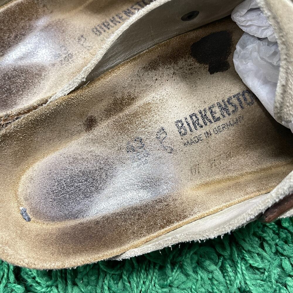 Birkenstock Boston Suede Taupe Soft Footbed Clogs Men's size 43 US 10 Pre Owned - Picture 7 of 13